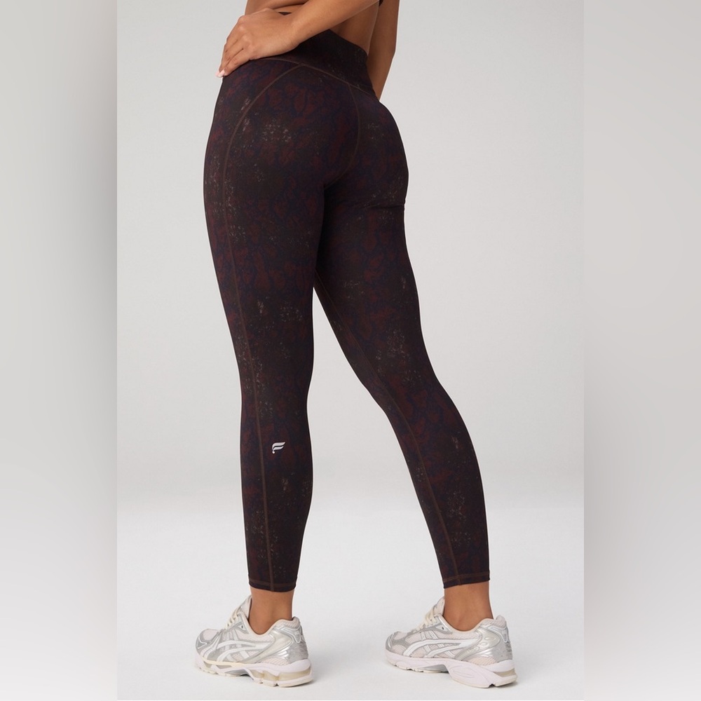 Fabletics Dark Burgundy Printed High-Rise Leggings